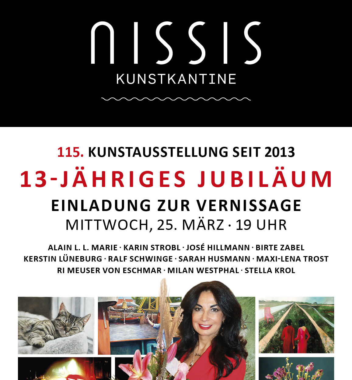13 Jahre Nissis Kunstkantine: Jubiläumsausstellung mit vielfältigen Künstler:innen und Vernissage am 25. März 2026 in der HafenCity.