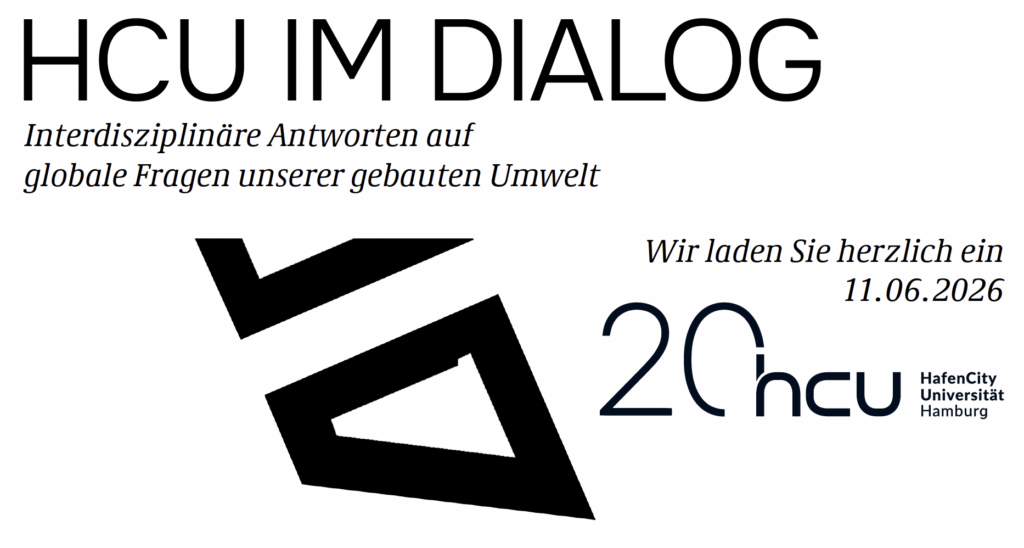 Titel: 20 Jahre HCU: Die HafenCity Universität lädt am 11. Juni 2026 zu Vorträgen, Workshops, Ausstellung, Rundfahrten und Terrassenfest ein.