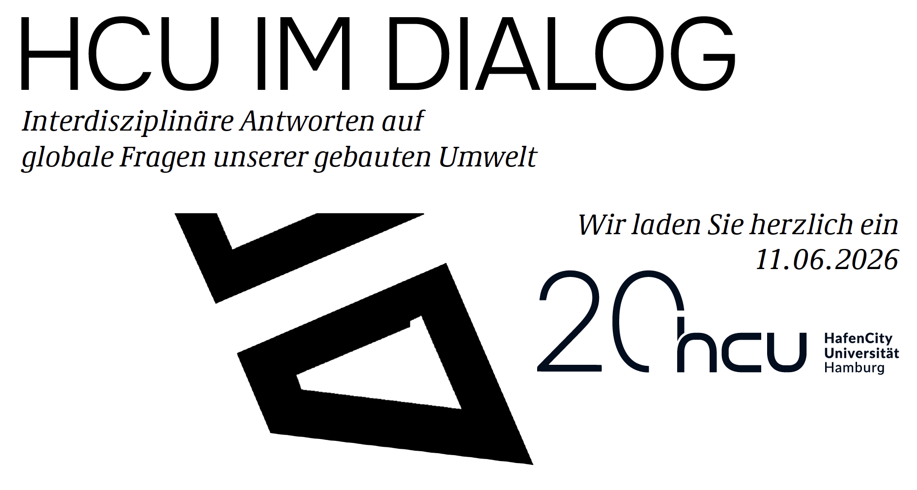 Titel: 20 Jahre HCU: Die HafenCity Universität lädt am 11. Juni 2026 zu Vorträgen, Workshops, Ausstellung, Rundfahrten und Terrassenfest ein.