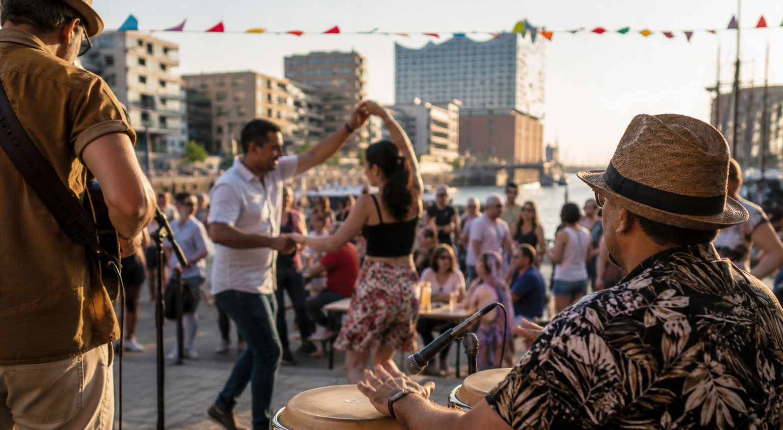 Einen Tag lang treffen unterschiedliche kulturelle Traditionen aufeinander, mit Live-Musik, Tanz und regionalen Gerichten. Das Festival richtet sich an Menschen aus Hamburg ebenso wie an Besucher:innen mit lateinamerikanischen Wurzeln.