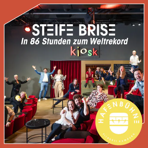 86 Stunden Improtheater am Stück: Steife Brise wagt vom 3. bis 6. September 2026 auf der HAFENBÜHNE im PIERDREI Hotel den Weltrekordversuch.
