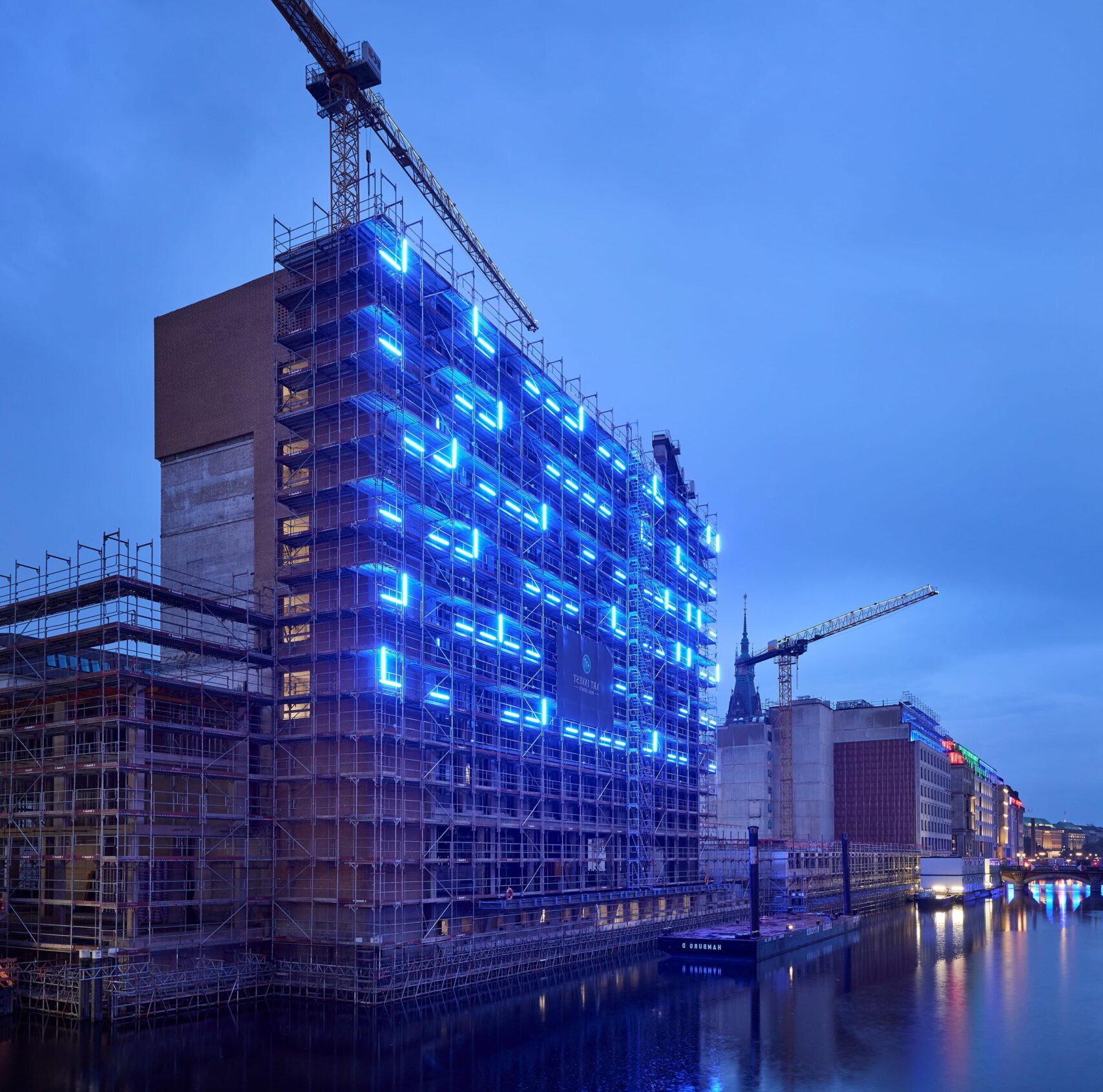 Lichtkunst beim Inter/Wall Festival am Alten Wall in Hamburg
